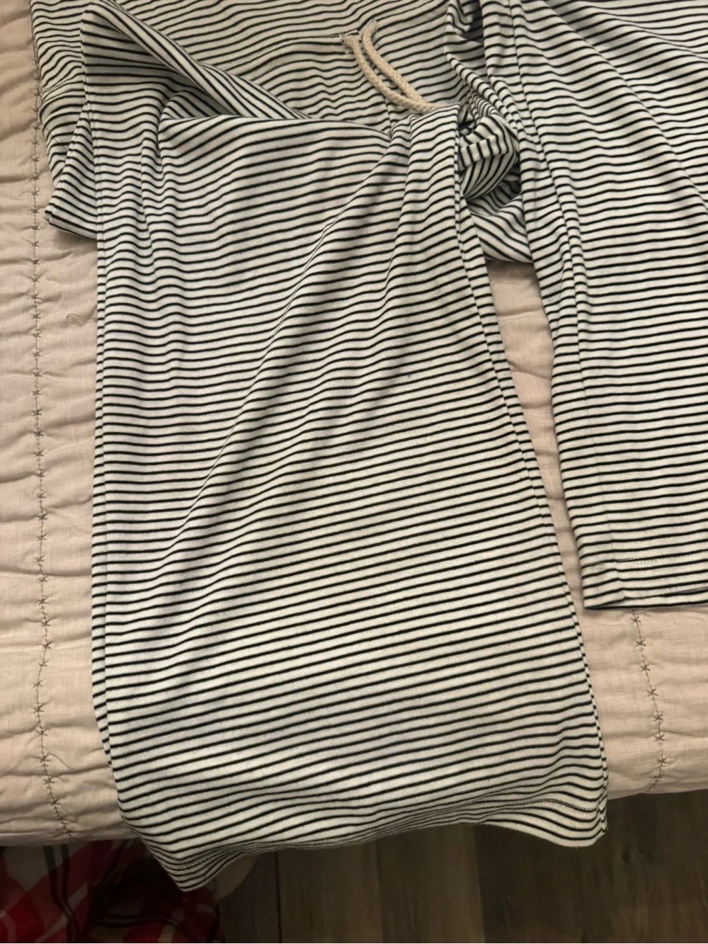 0067 Double Zero Black & White Striped Top - Picture 4 of 6
